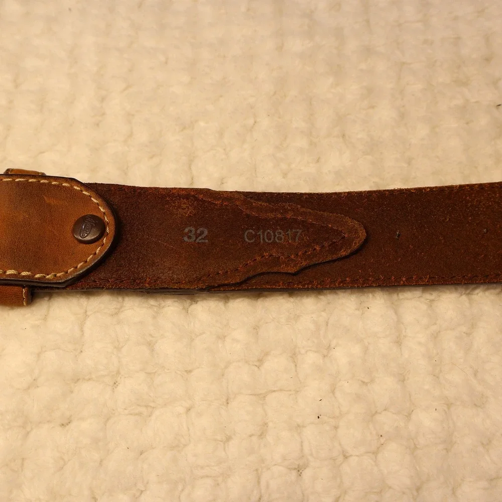 Justin Mens 32 Leather Belt Brown Barbed Wire Western Cowboy C10817